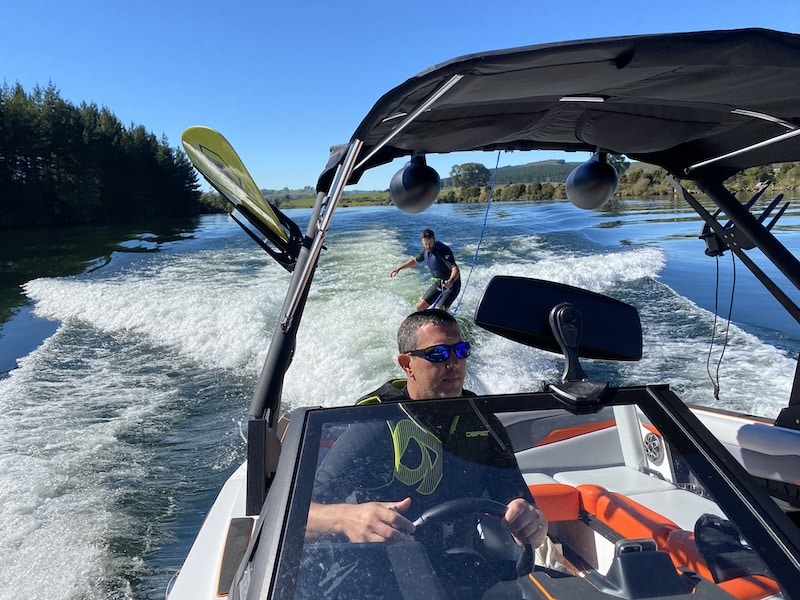 Wakeboarding on Lake Ohakuri