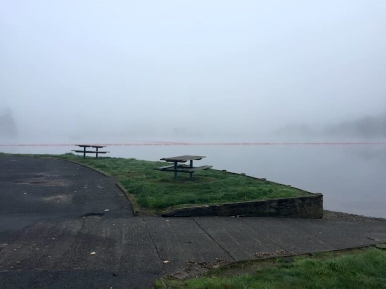 Boat ramp in the mist