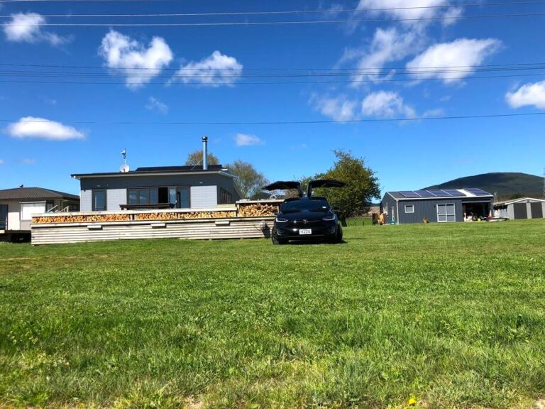 House and EV charger from road